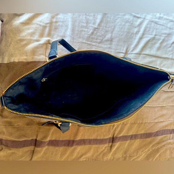 Coach Tan and Black Signature Tote - Picture 6 of 8